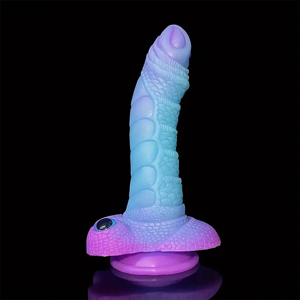 Pink and blue dragon scale fantasy dildo, photo 8