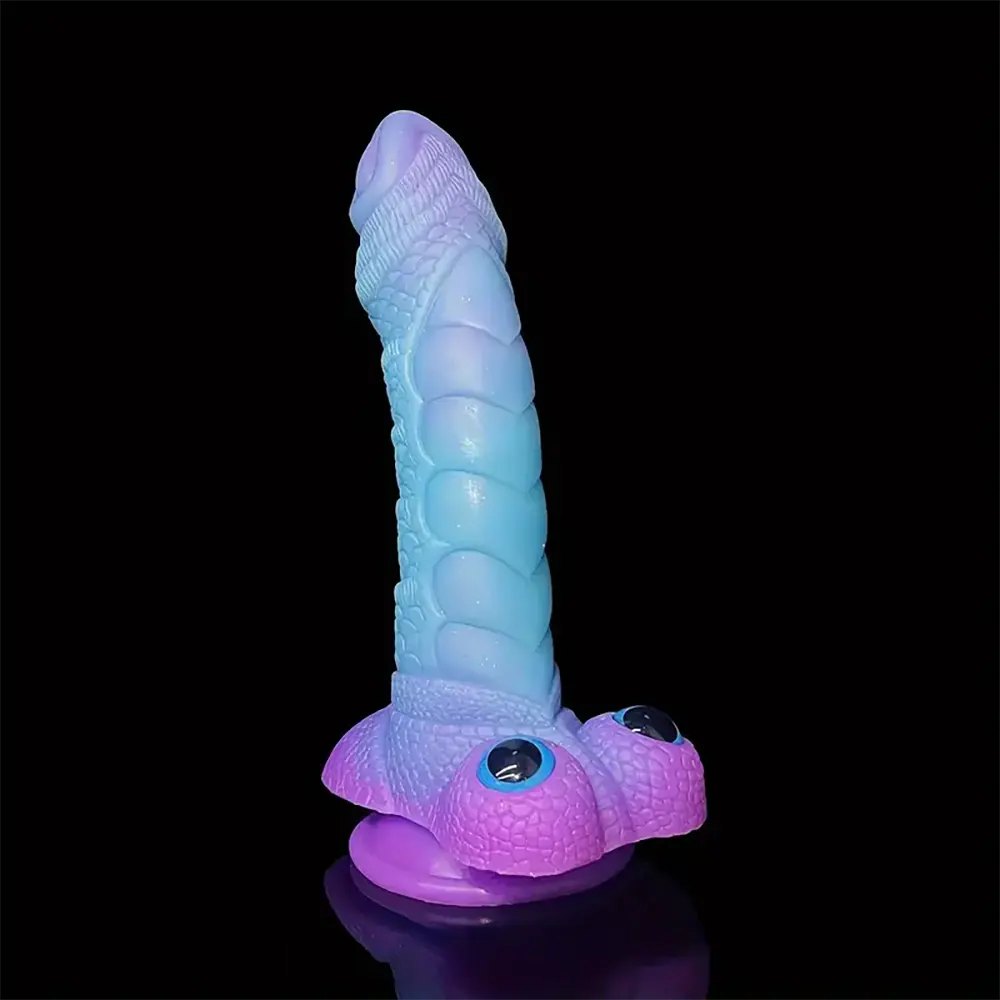 Pink and blue dragon scale fantasy dildo, photo 9