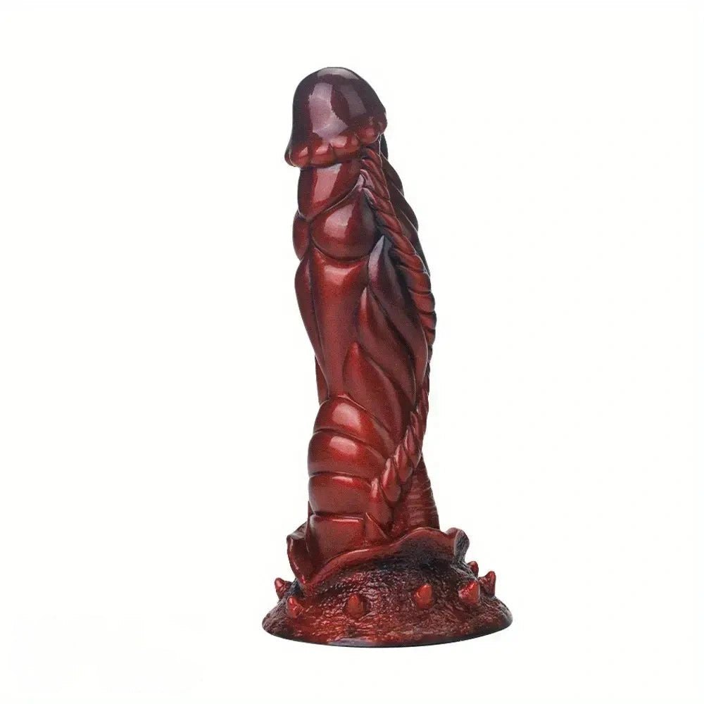 Red dragon scale silicone fantasy dildo, photo 1