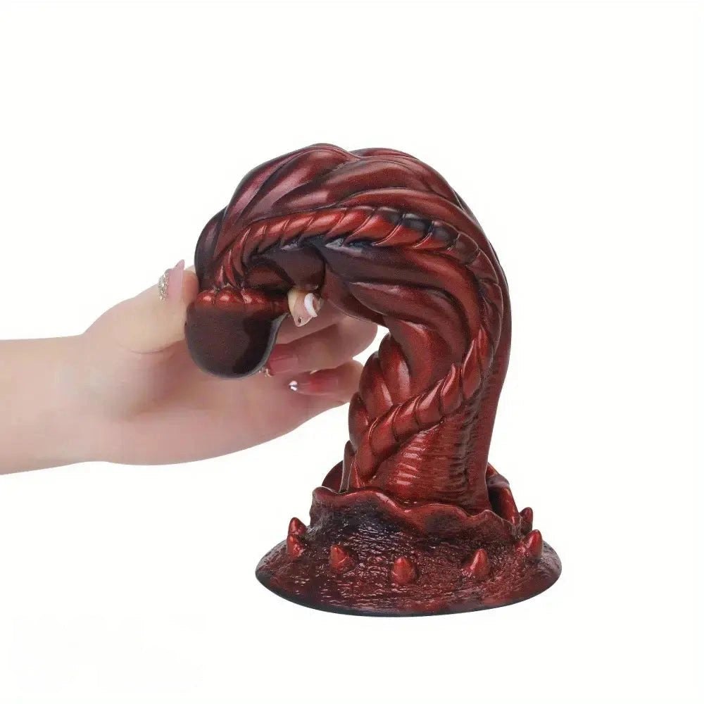 Red dragon scale silicone fantasy dildo, photo 12