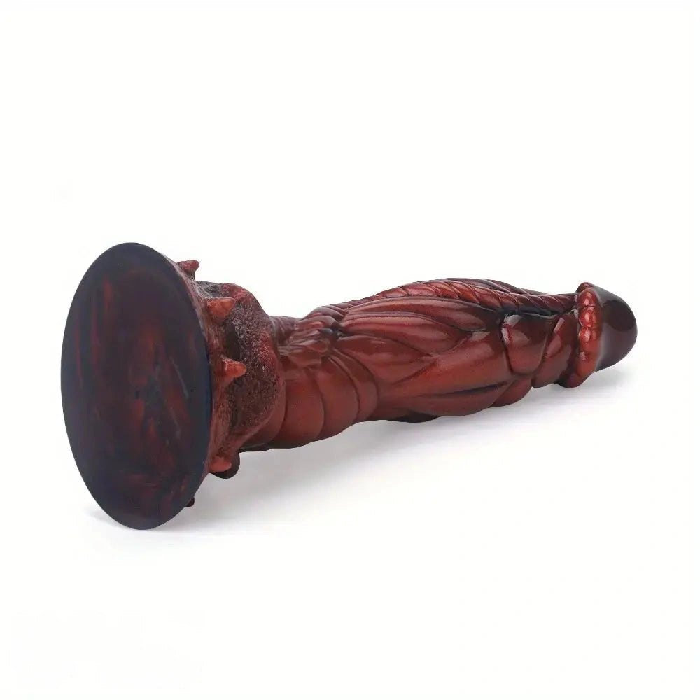 Red dragon scale silicone fantasy dildo, photo 13