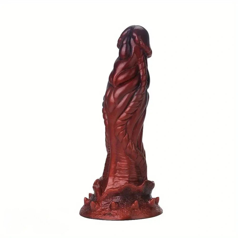 Red dragon scale silicone fantasy dildo, photo 2