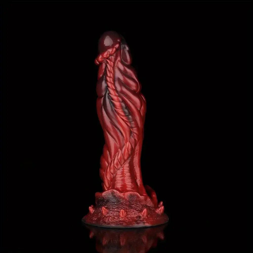 Red dragon scale silicone fantasy dildo, photo 5