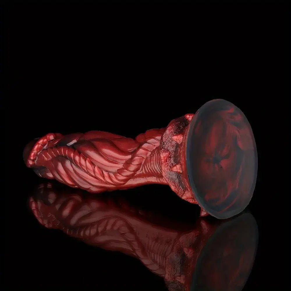 Red dragon scale silicone fantasy dildo, photo 6