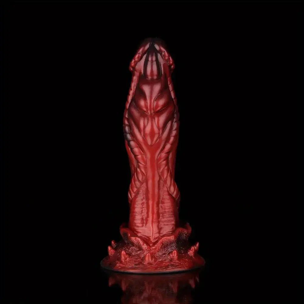 Red dragon scale silicone fantasy dildo, photo 7