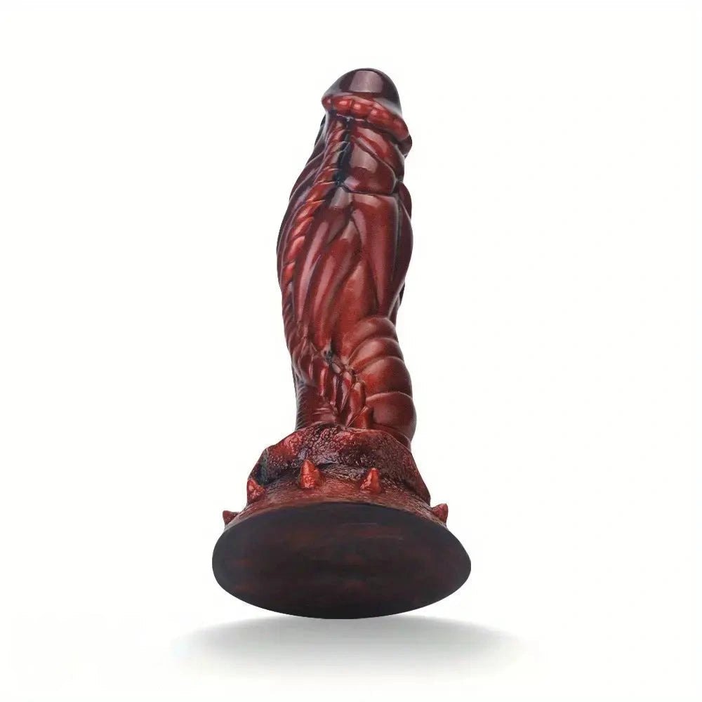 Red dragon scale silicone fantasy dildo, photo 9
