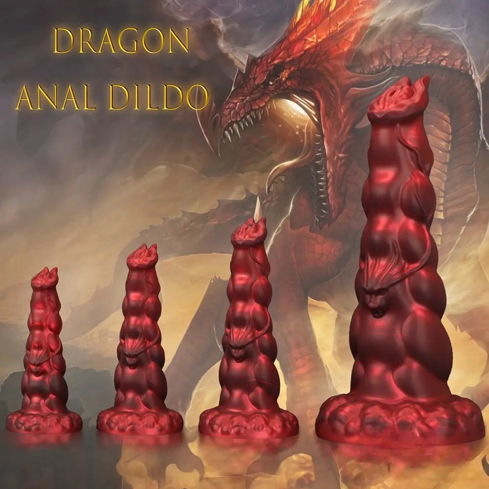 Colorful dragon scale silicone fantasy dildo, photo 1