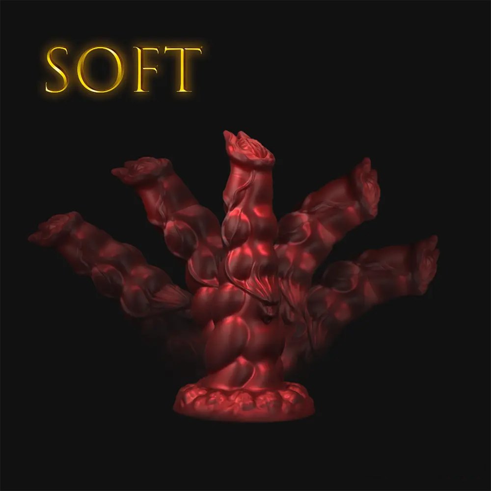 Colorful dragon scale silicone fantasy dildo, photo 3