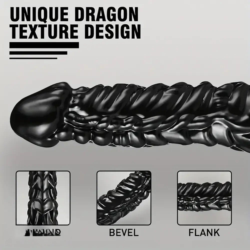 Black dragon scale fantasy dildo, photo 3