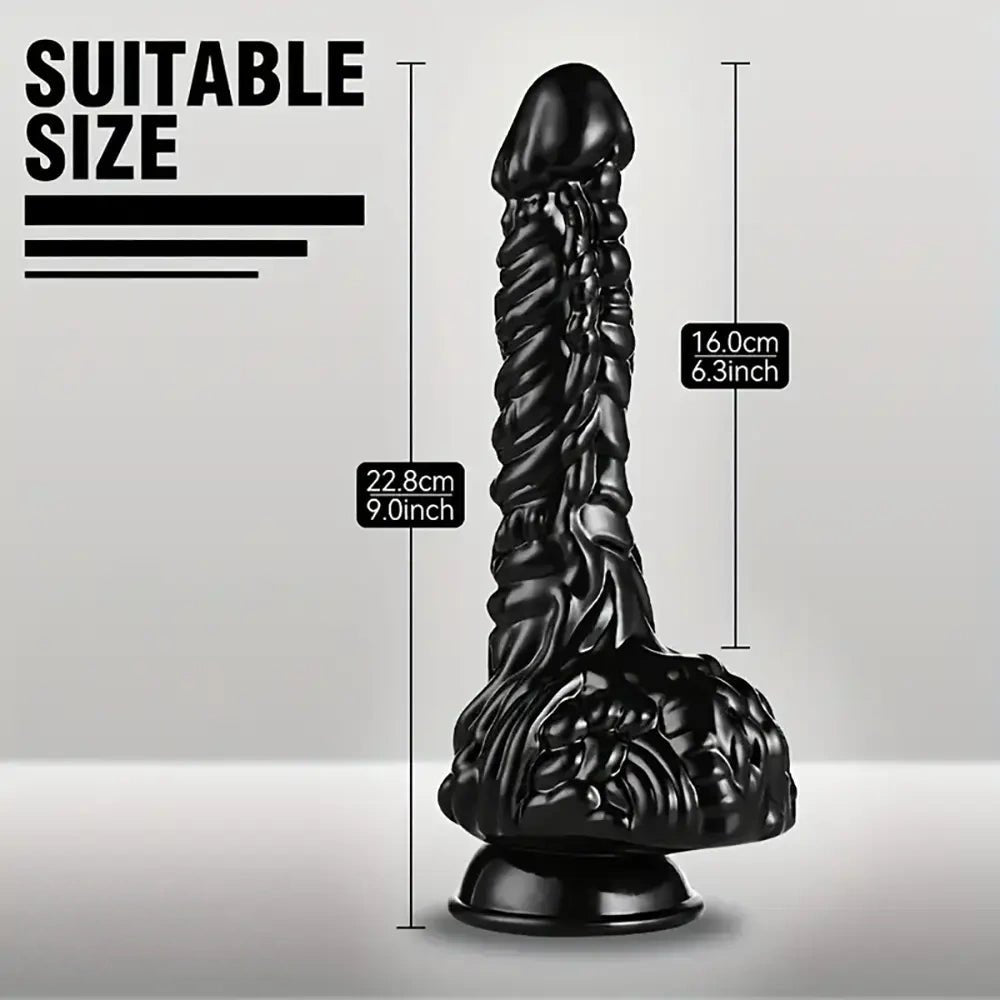 Black dragon scale fantasy dildo, photo 6
