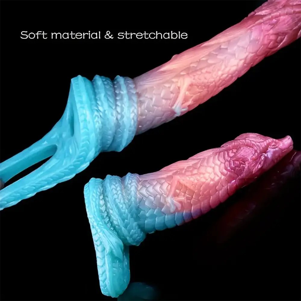 Dragon scale ombre fantasy silicone dildo, photo 7