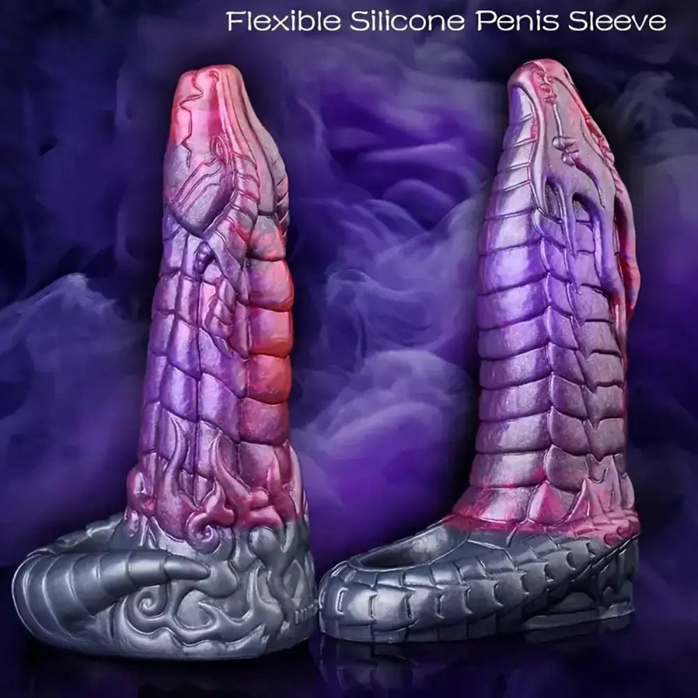 Dragon scale ombre fantasy silicone dildo, photo 8