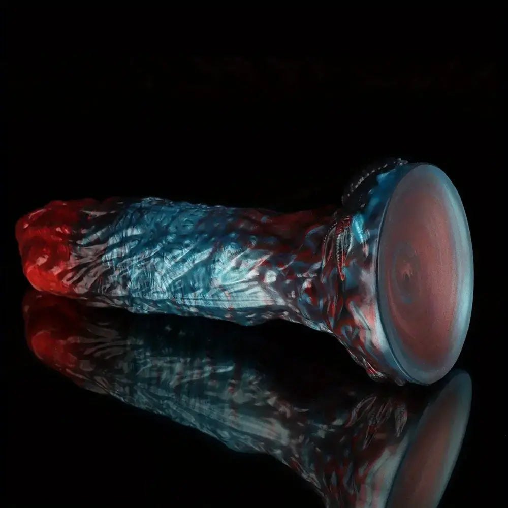 Red blue dragon scale fantasy dildo, photo 13