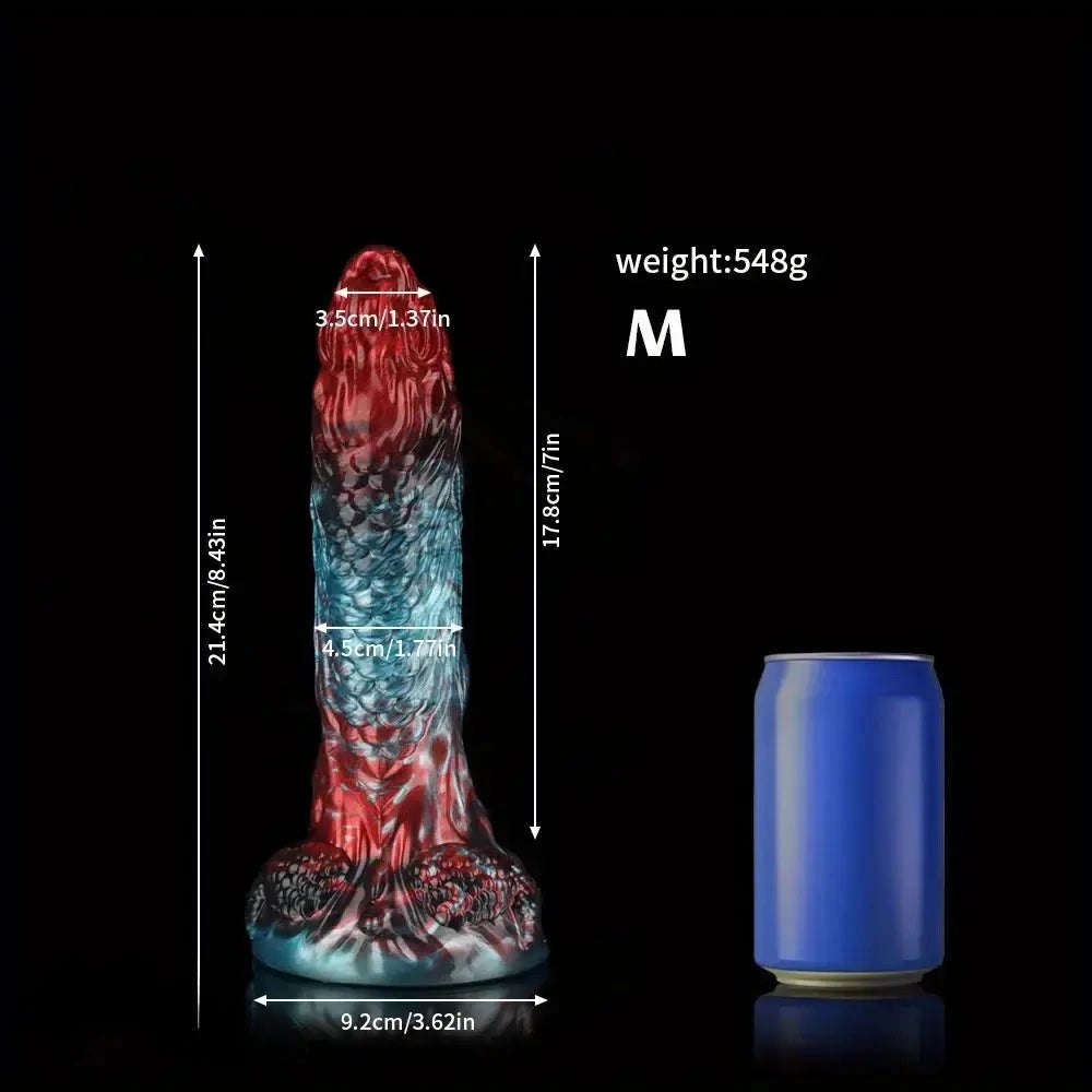 Red blue dragon scale fantasy dildo, photo 15