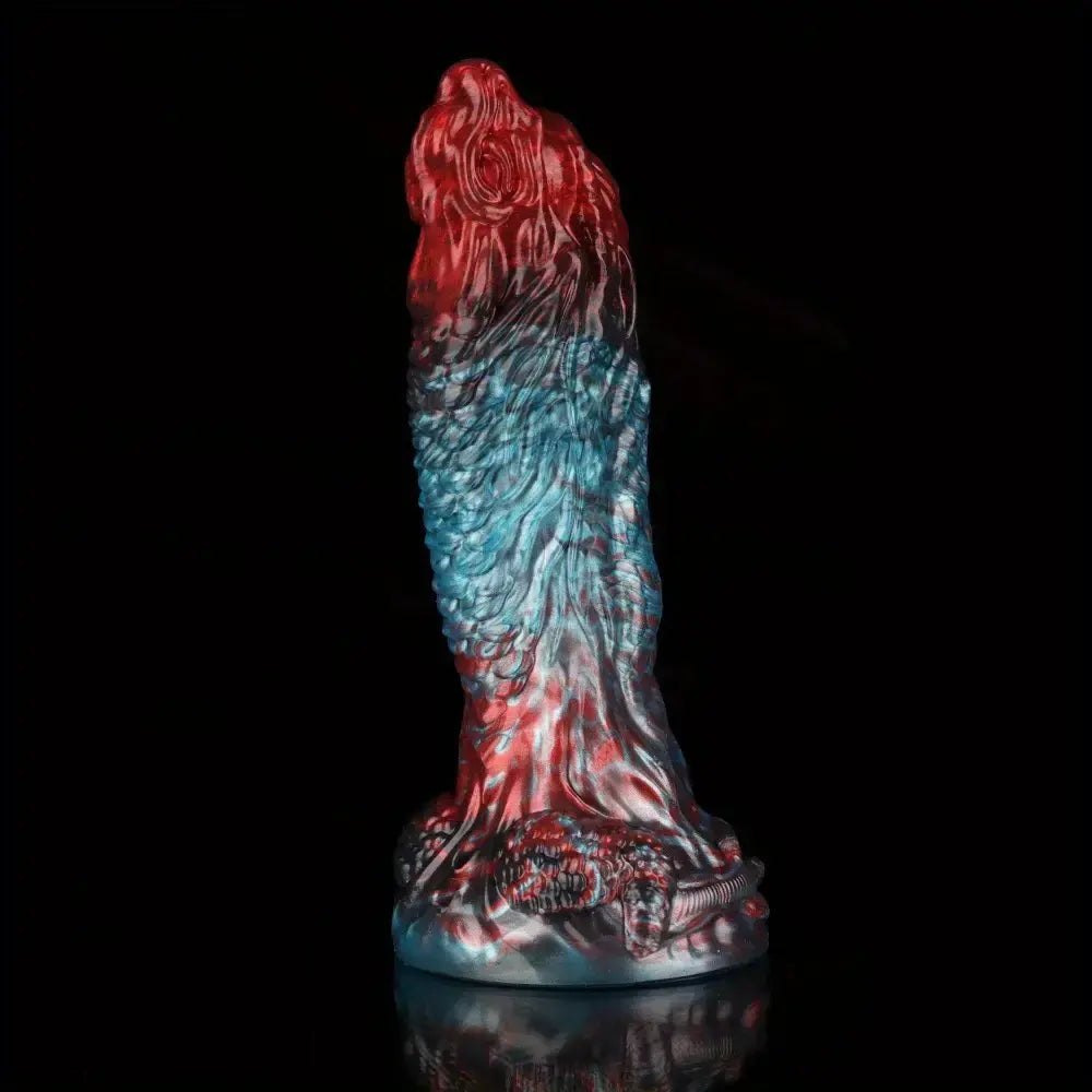 Red blue dragon scale fantasy dildo, photo 3