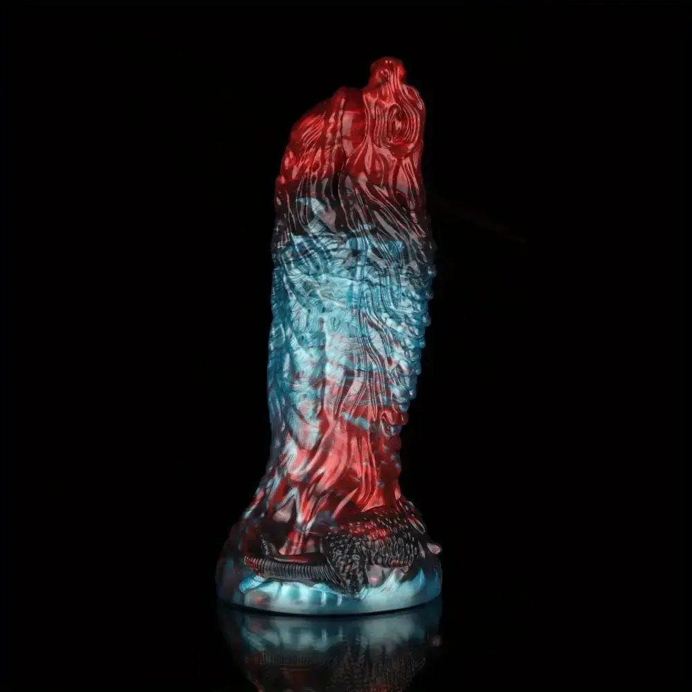 Red blue dragon scale fantasy dildo, photo 6