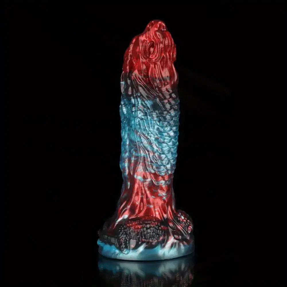 Red blue dragon scale fantasy dildo, photo 9