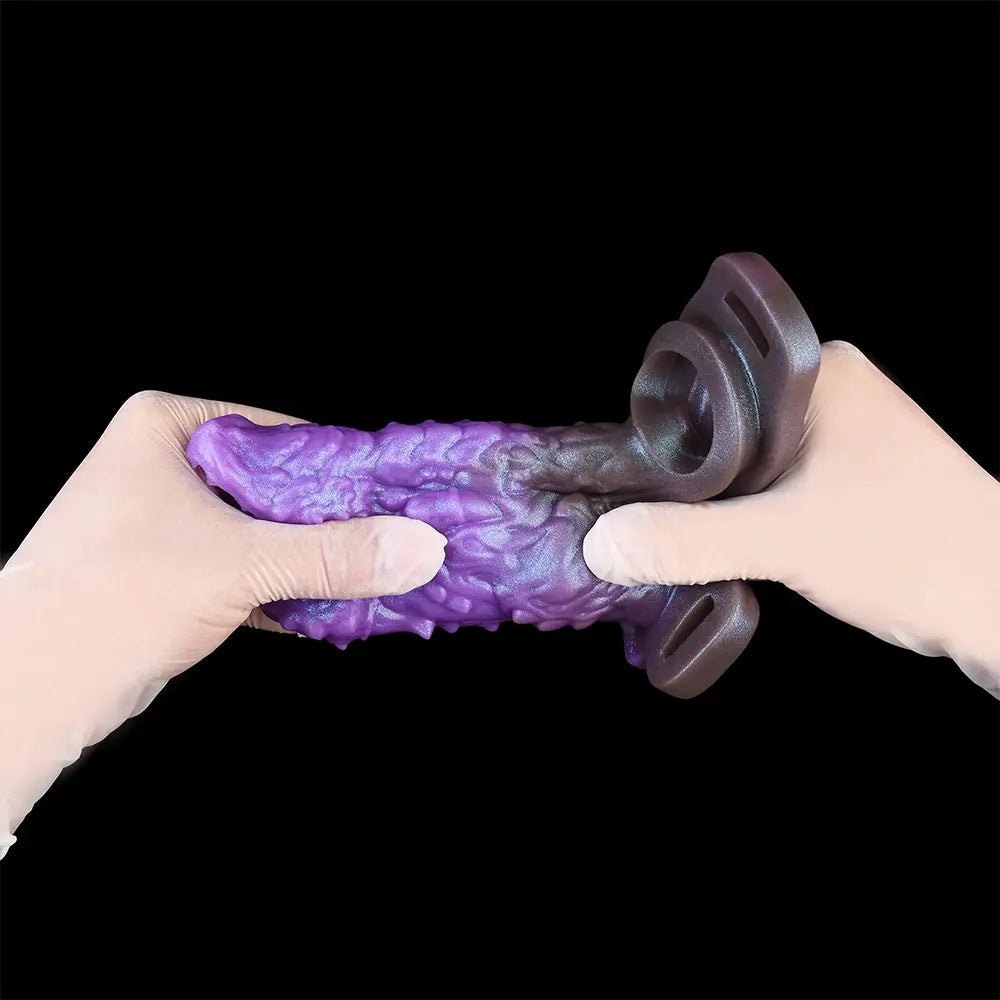 Purple dragon scale silicone fantasy dildo, photo 7