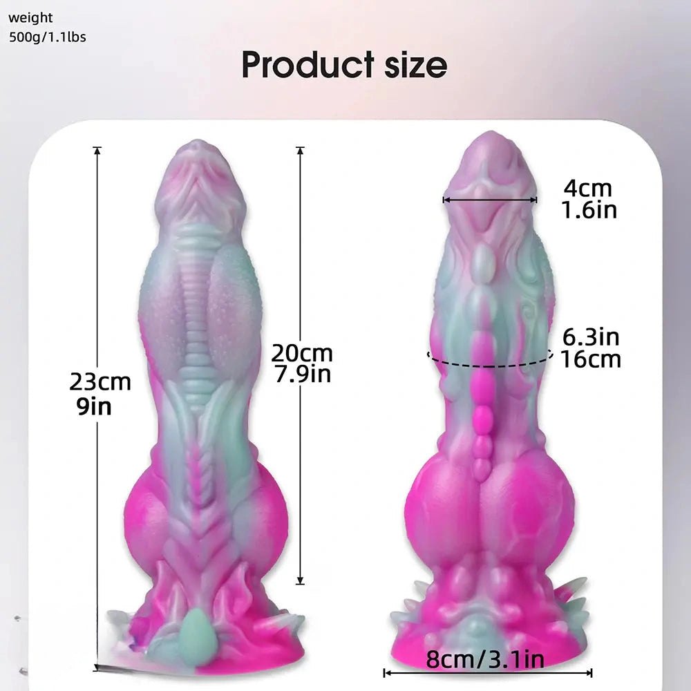 Camouflage dragon scale fantasy silicone dildo