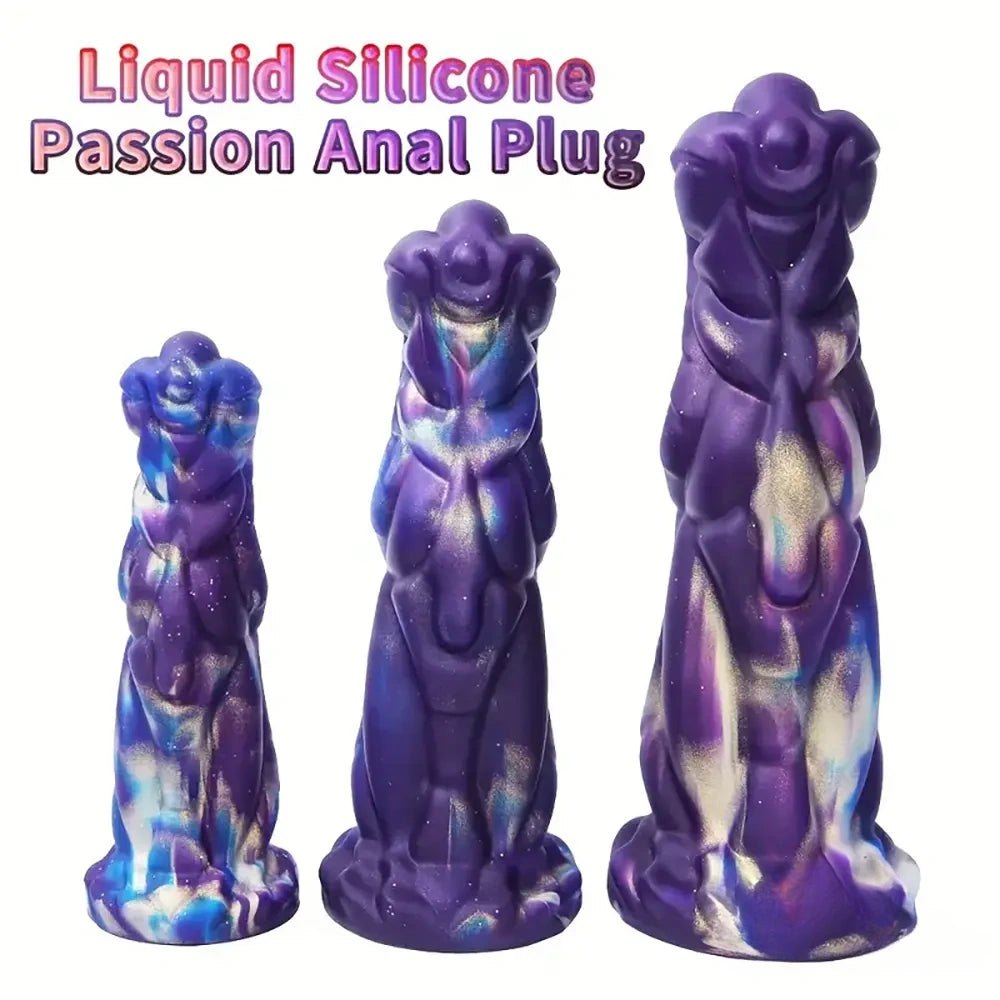 Colorful dragon scale fantasy silicone dildo, photo 1