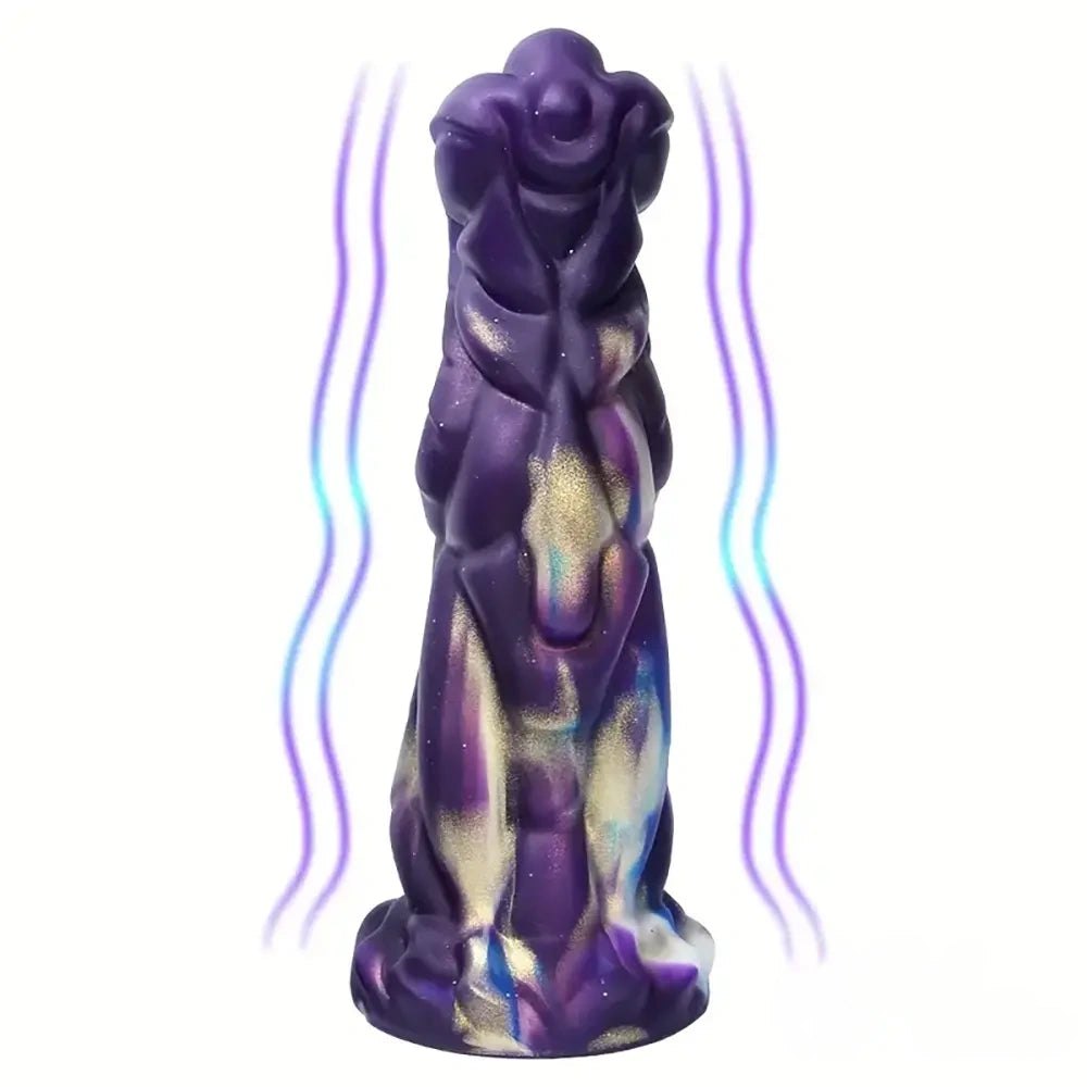 Colorful dragon scale fantasy silicone dildo, photo 3