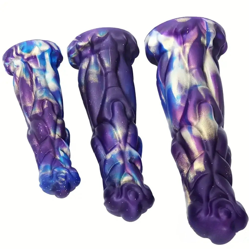 Colorful dragon scale fantasy silicone dildo, photo 5
