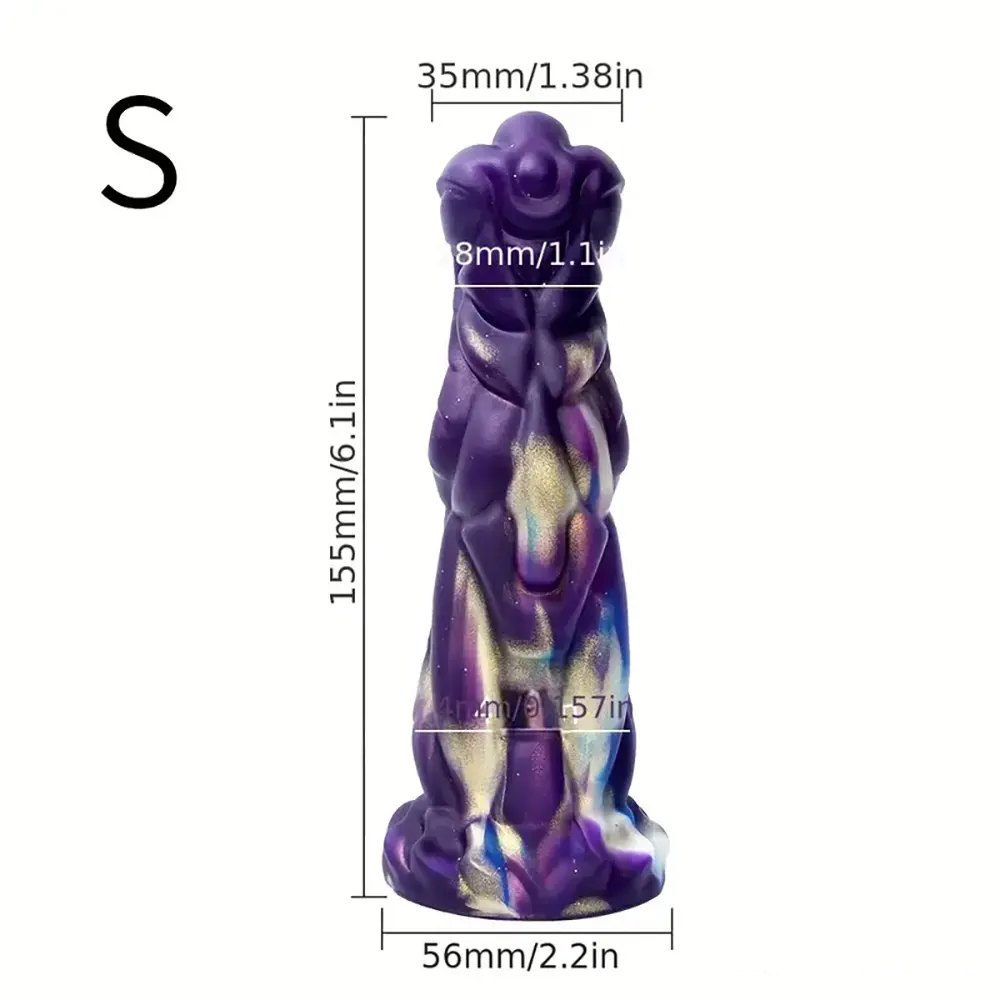 Colorful dragon scale fantasy silicone dildo, photo 6