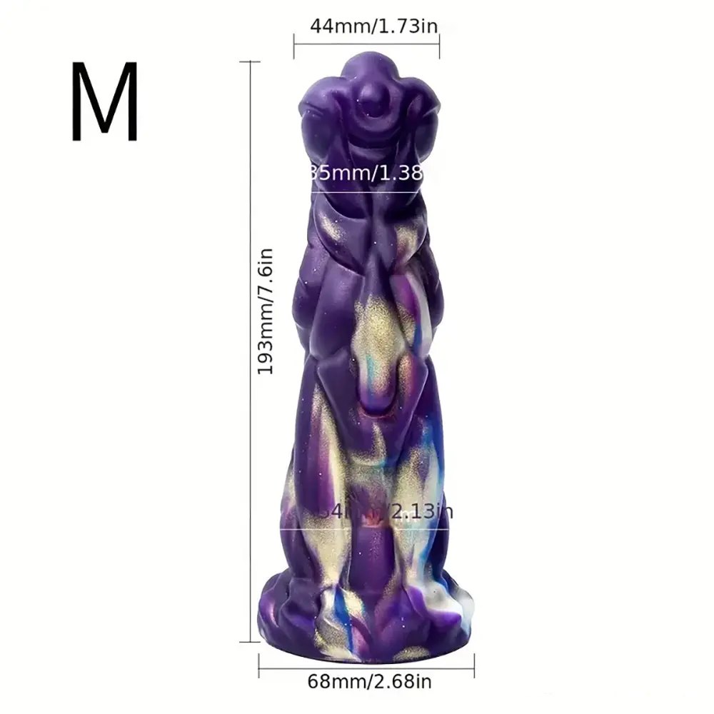 Colorful dragon scale fantasy silicone dildo, photo 7