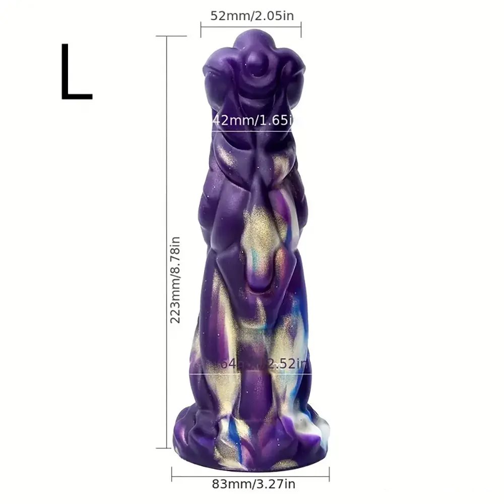 Colorful dragon scale fantasy silicone dildo, photo 8