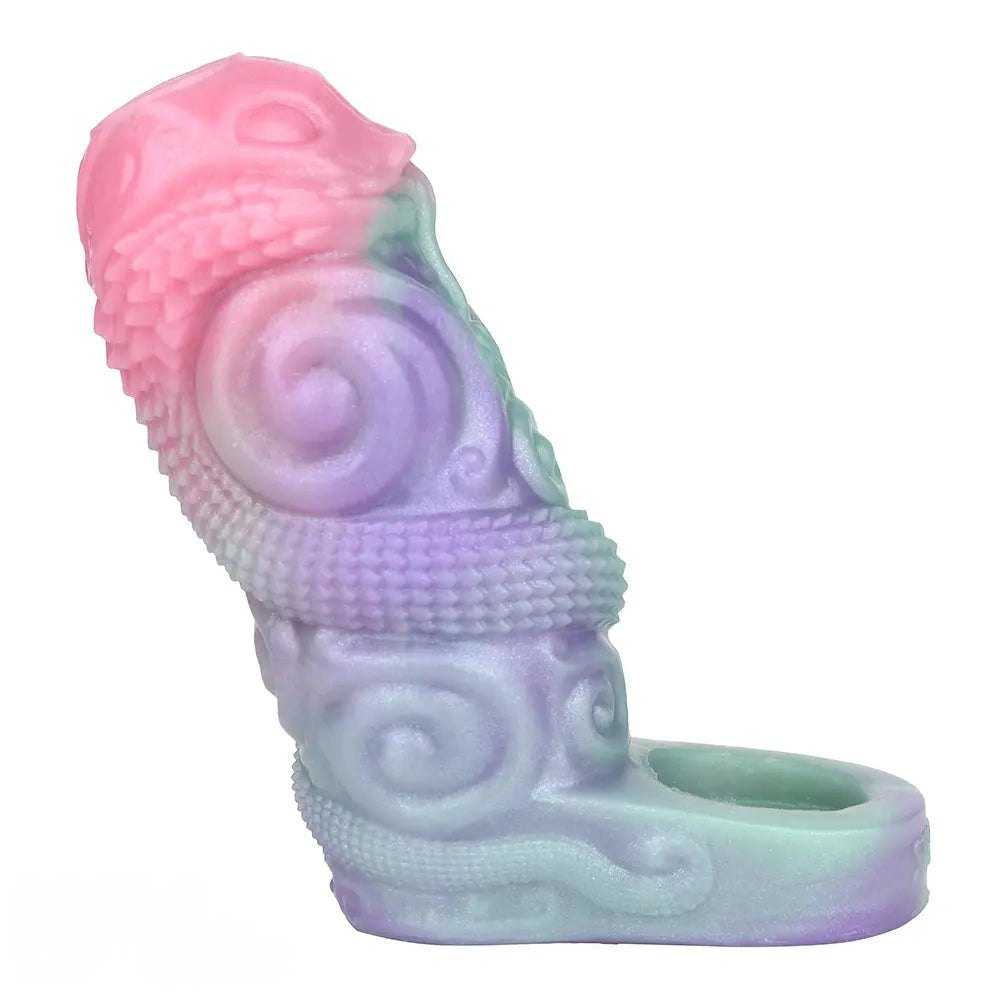 Mixed pastel dragon scale silicone fantasy sleeve, photo 1