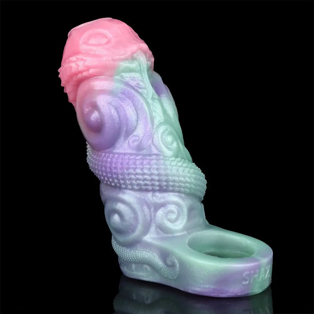 Mixed pastel dragon scale silicone fantasy sleeve, photo 15