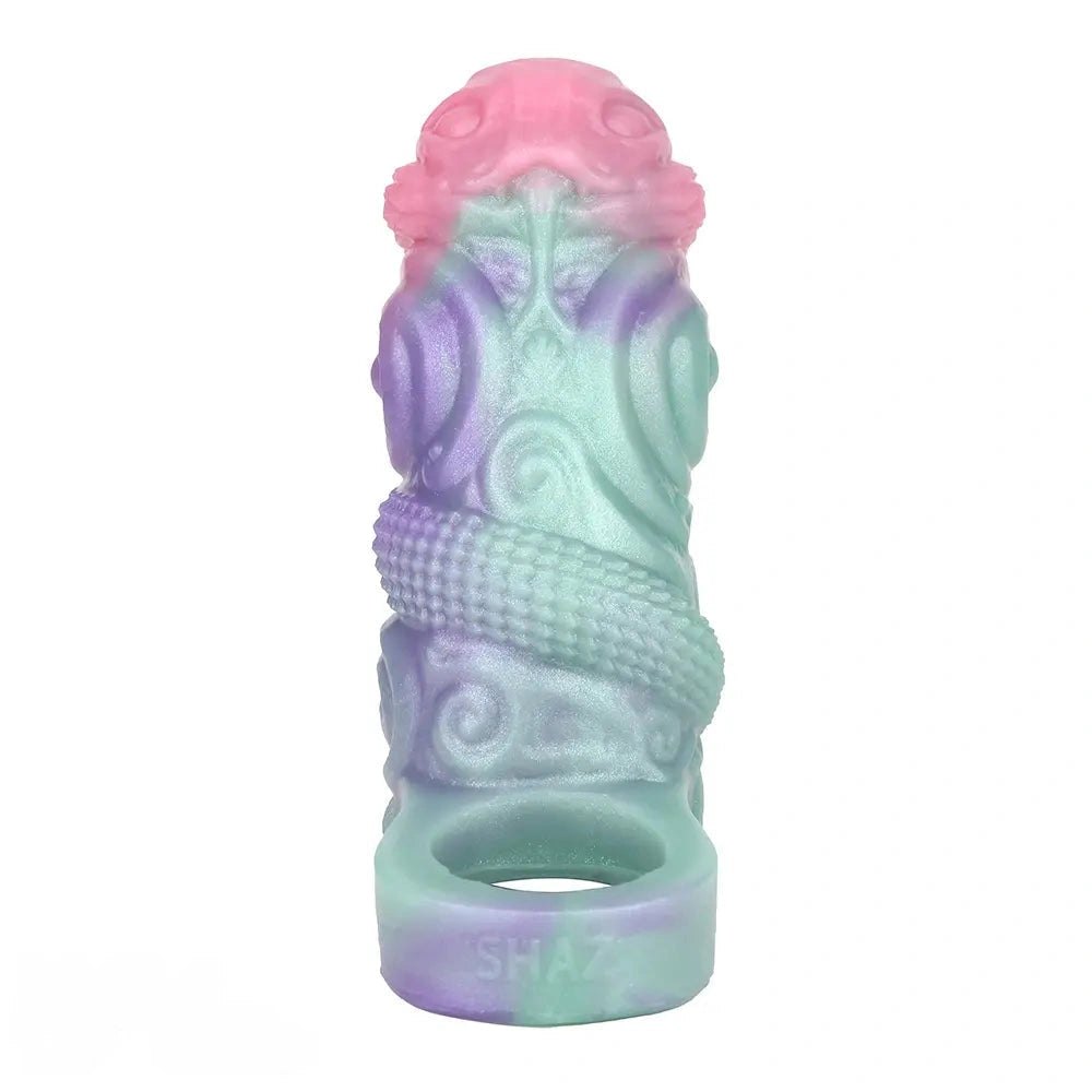 Mixed pastel dragon scale silicone fantasy sleeve, photo 3