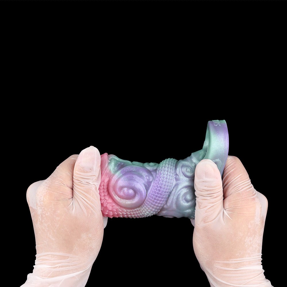 Mixed pastel dragon scale silicone fantasy sleeve, photo 7