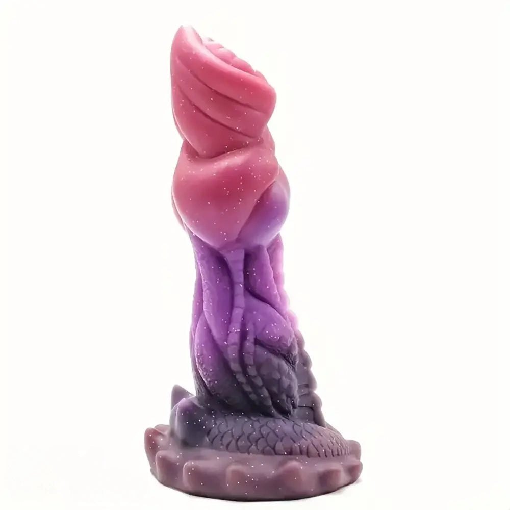 Colorful dragon scale fantasy silicone dildo, photo 1