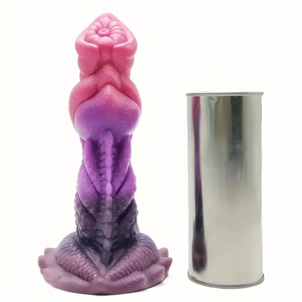 Colorful dragon scale fantasy silicone dildo, photo 2