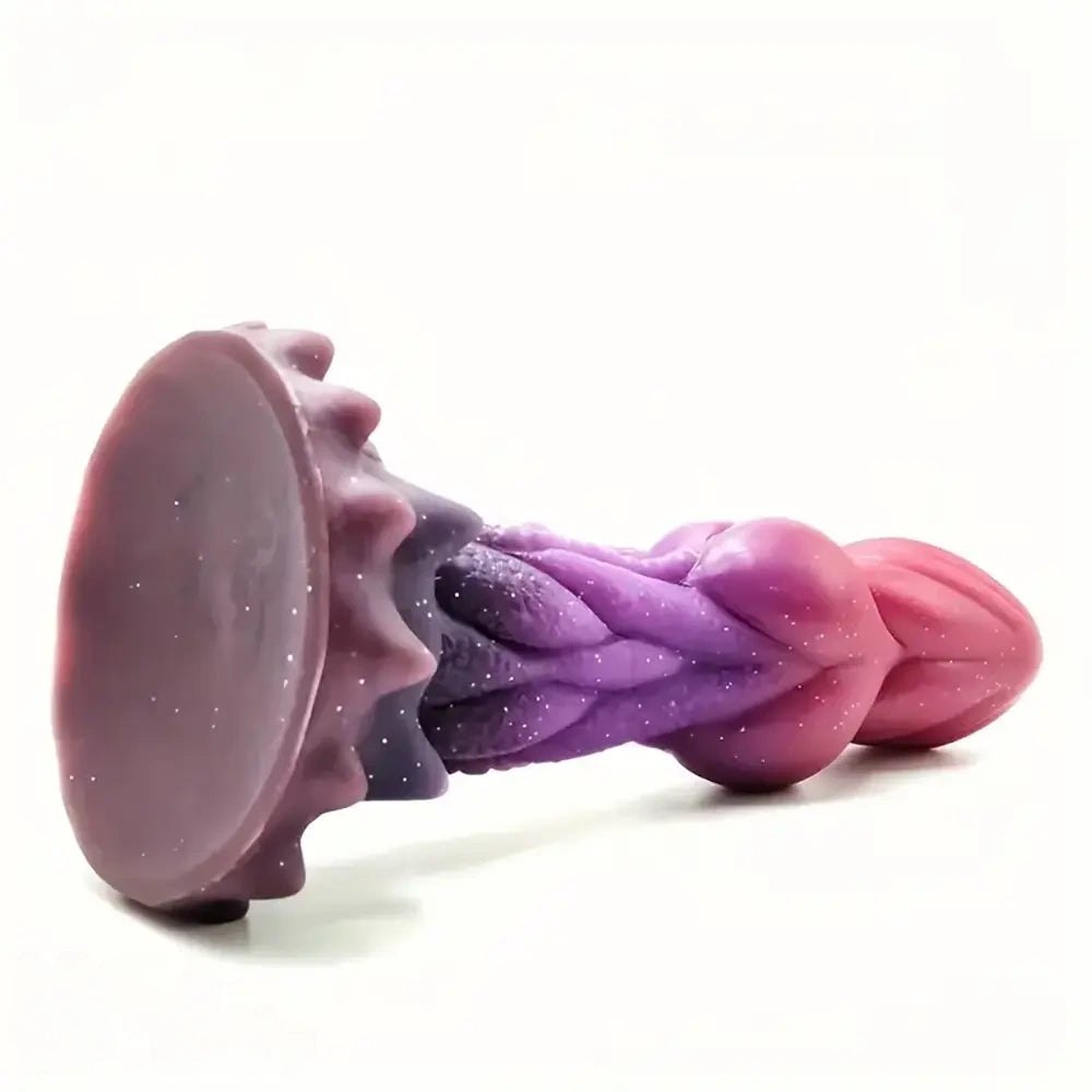 Colorful dragon scale fantasy silicone dildo, photo 3