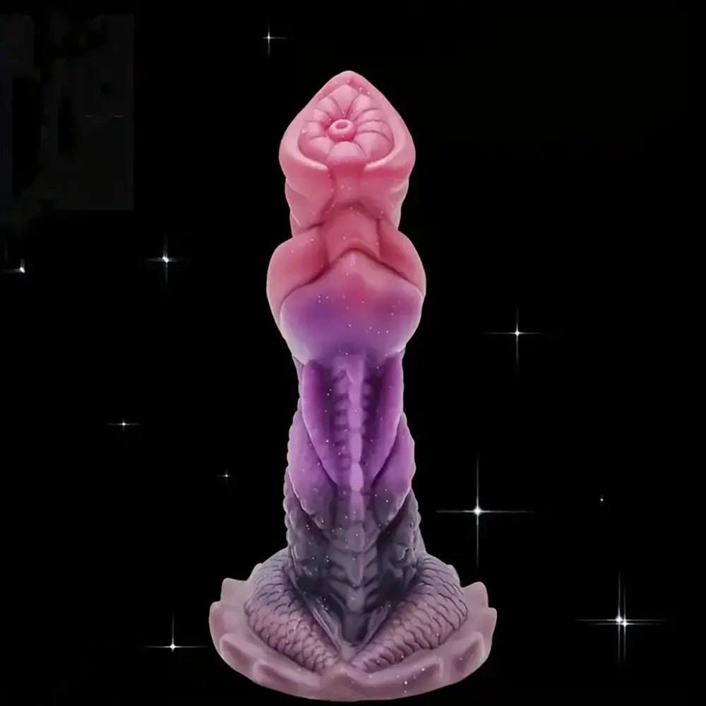 Colorful dragon scale fantasy silicone dildo, photo 5
