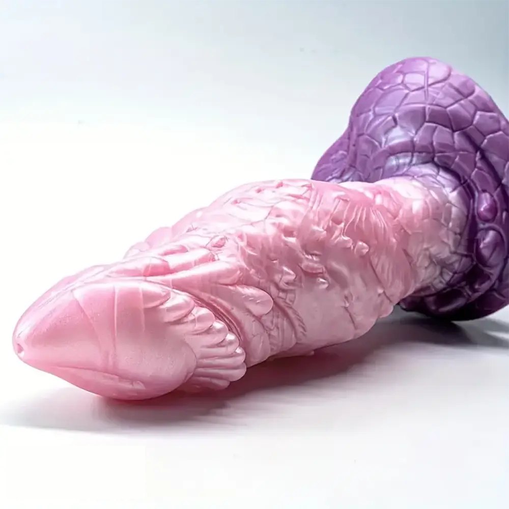Pink and purple dragon scale fantasy dildo, photo 2