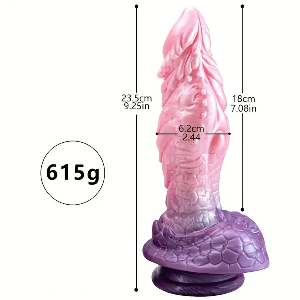 Pink and purple dragon scale fantasy dildo, photo 4