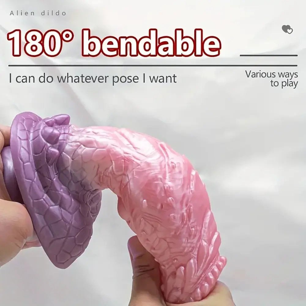 Pink and purple dragon scale fantasy dildo, photo 5