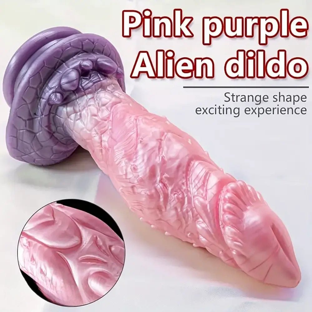 Pink and purple dragon scale fantasy dildo, photo 6