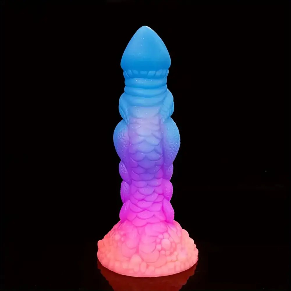 Colorful silicone dragon scale fantasy dildo, photo 1