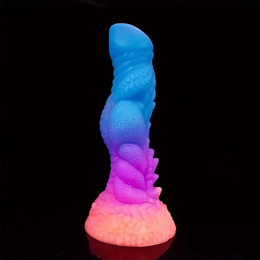 Colorful silicone dragon scale fantasy dildo, photo 2