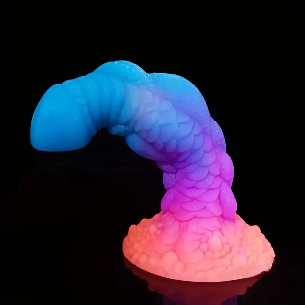 Colorful silicone dragon scale fantasy dildo, photo 4