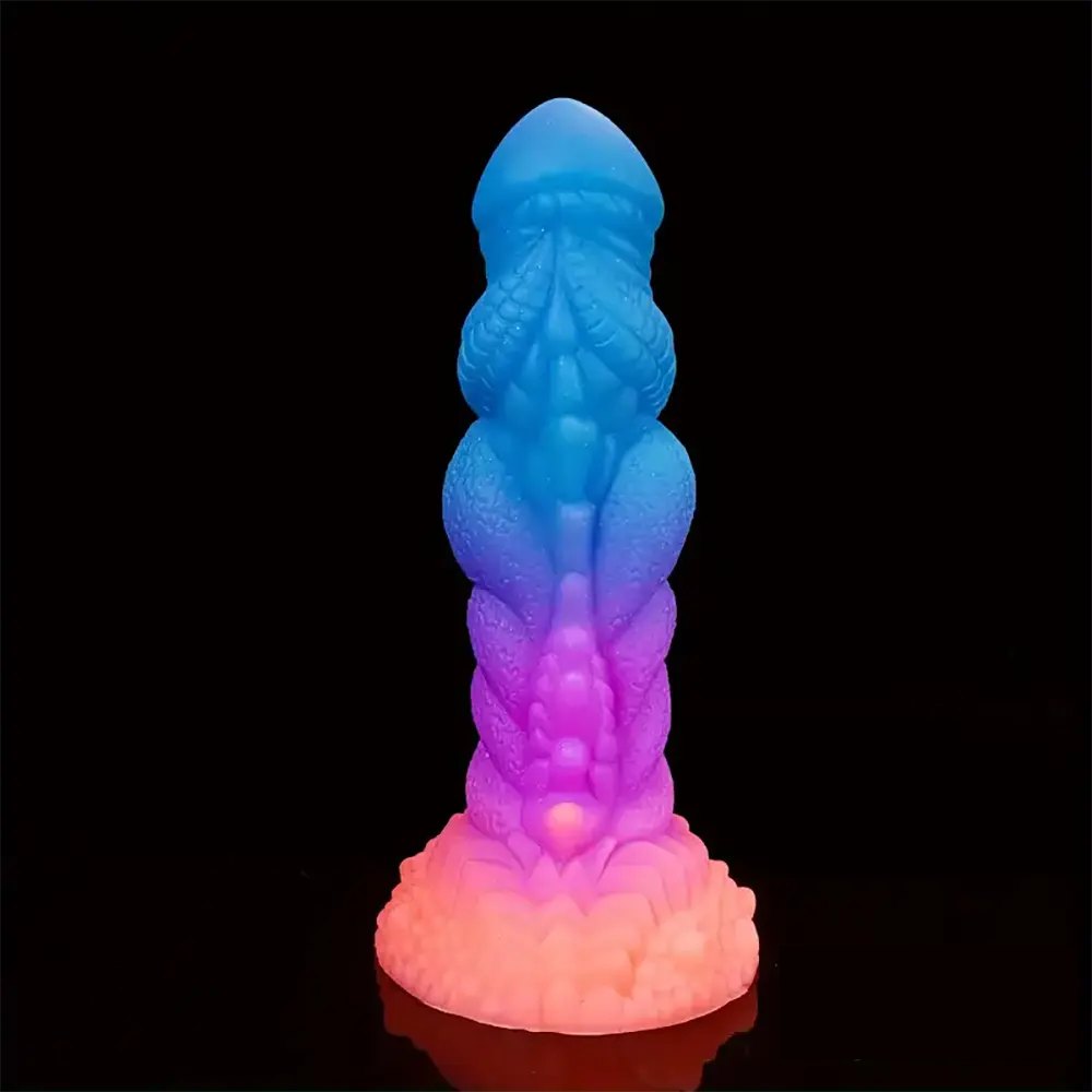 Colorful silicone dragon scale fantasy dildo, photo 6