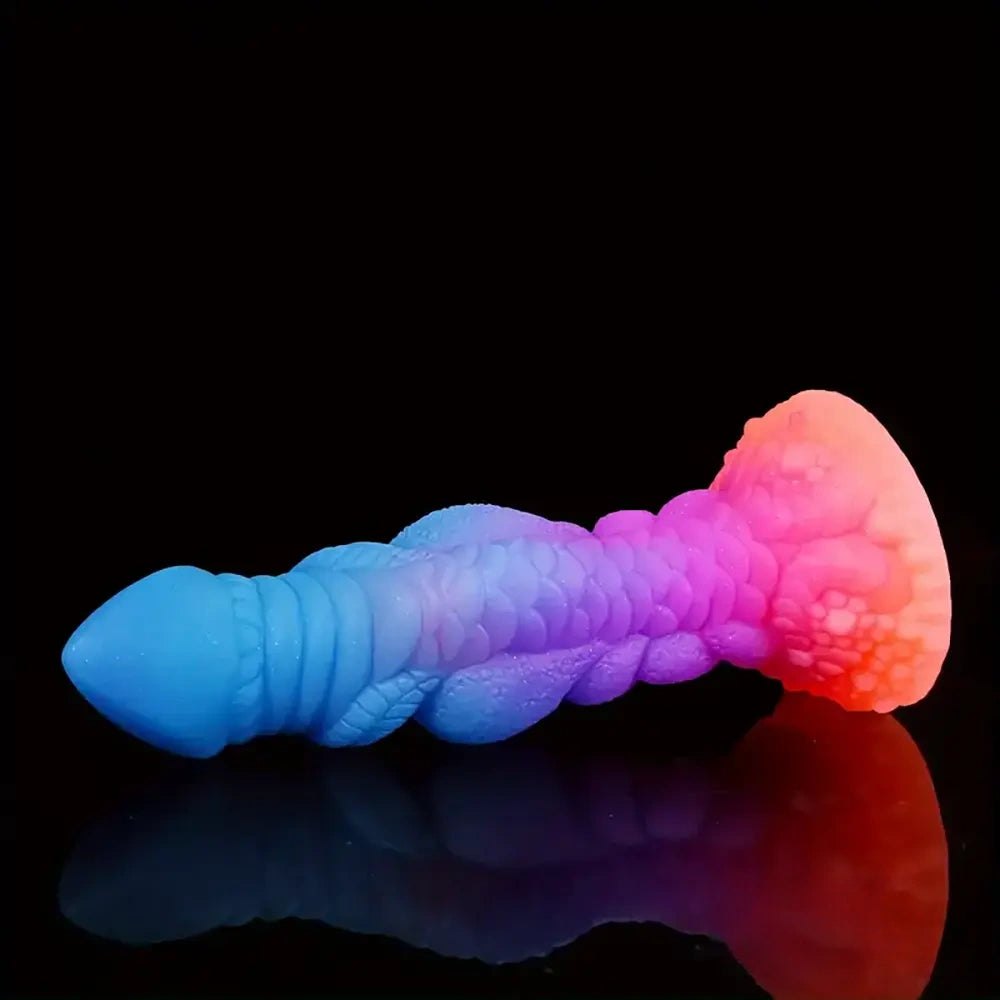 Colorful silicone dragon scale fantasy dildo, photo 7