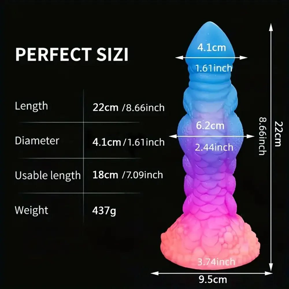 Colorful silicone dragon scale fantasy dildo, photo 9