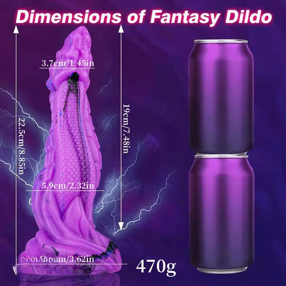 Mixed color dragon scale fantasy dildo, photo 11