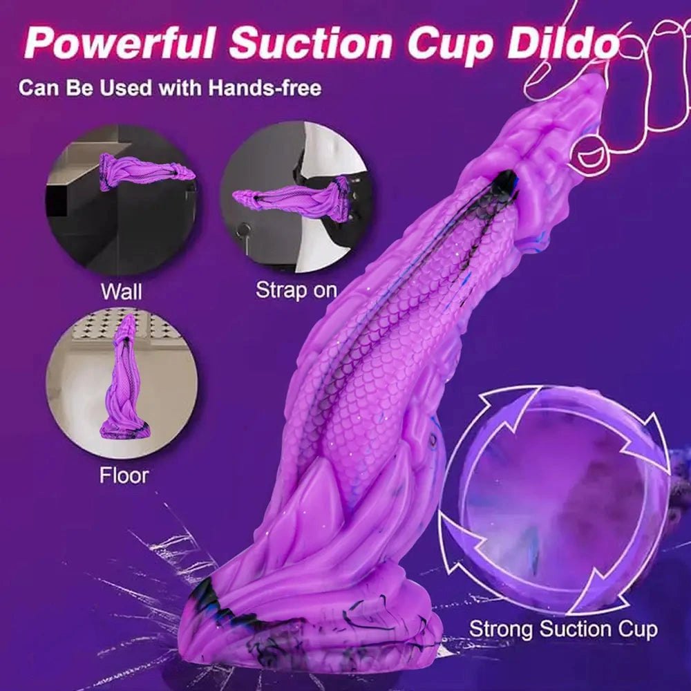 Mixed color dragon scale fantasy dildo, photo 12