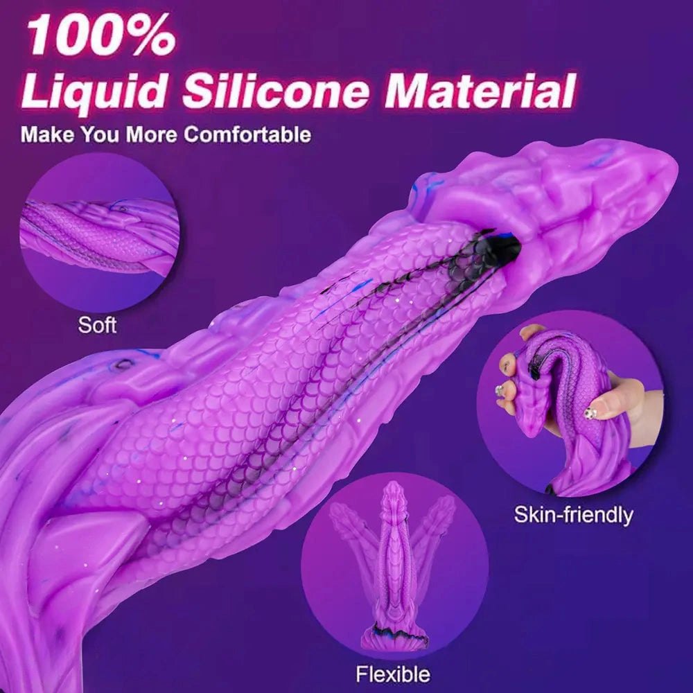 Mixed color dragon scale fantasy dildo, photo 13